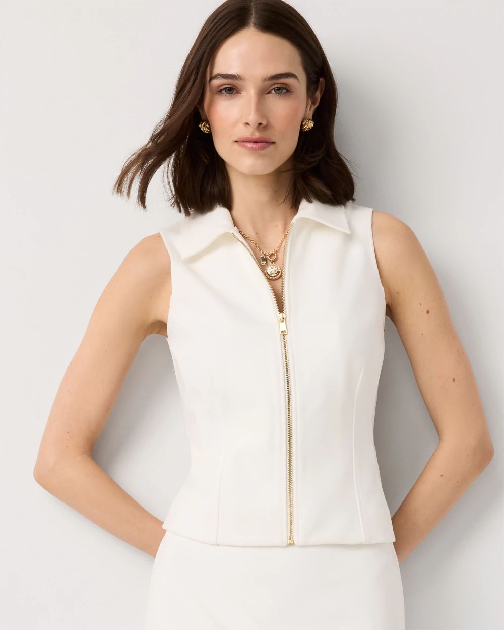 Zip-Up Collared Top | White House Black Market
